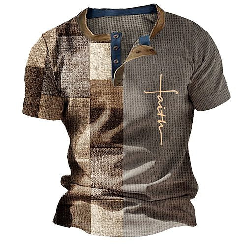 Three Button Retro Plaid (Faith) Short Sleeve Loose Casual Shirt