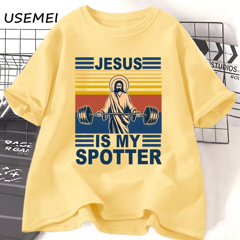 Jesus Is My Spotter - Fitness T-shirt