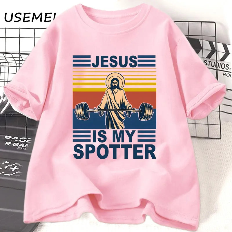 Jesus Is My Spotter - Fitness T-shirt