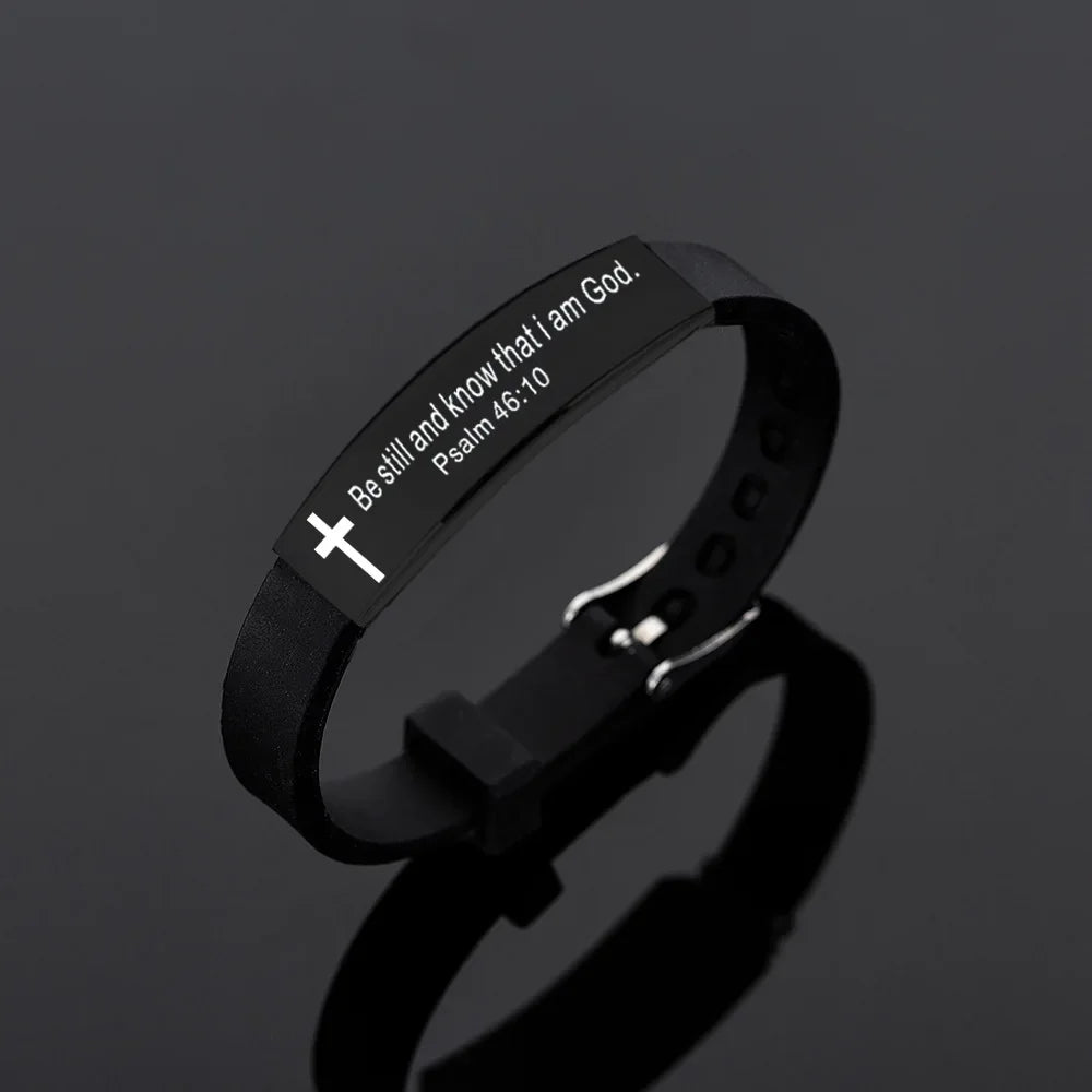 Men's Black Cross & Verse - Bracelets