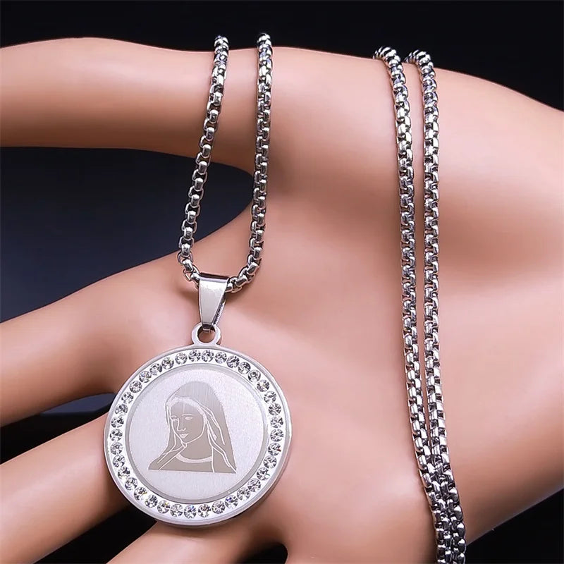 Virgin Mary Pendant Amulet - Necklace