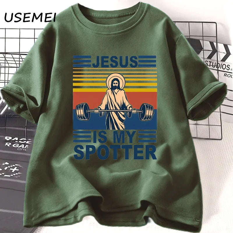 Jesus Is My Spotter - Fitness T-shirt