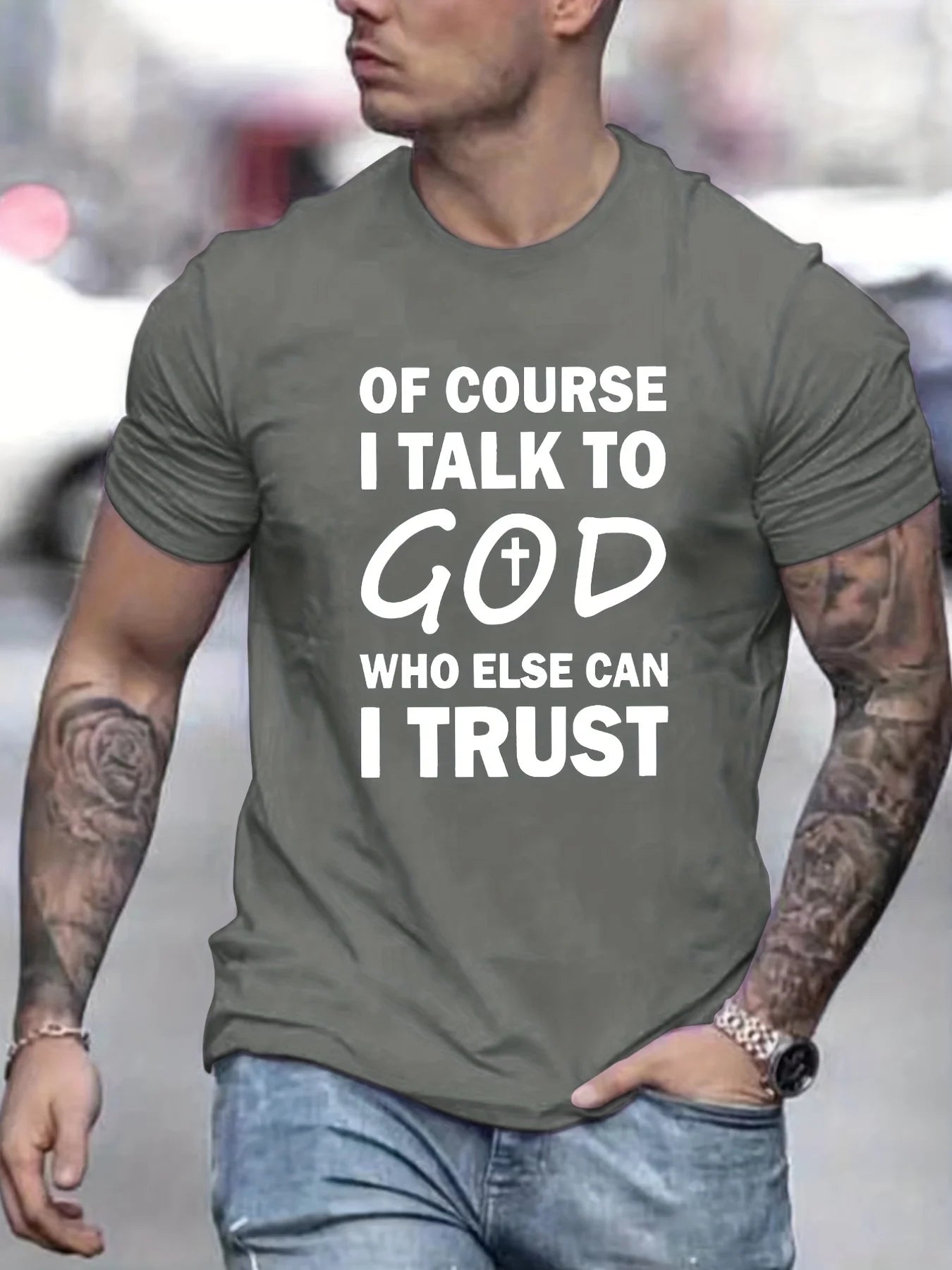 Of Course I Talk To God - T-Shirt Mens (100% Cotton)
