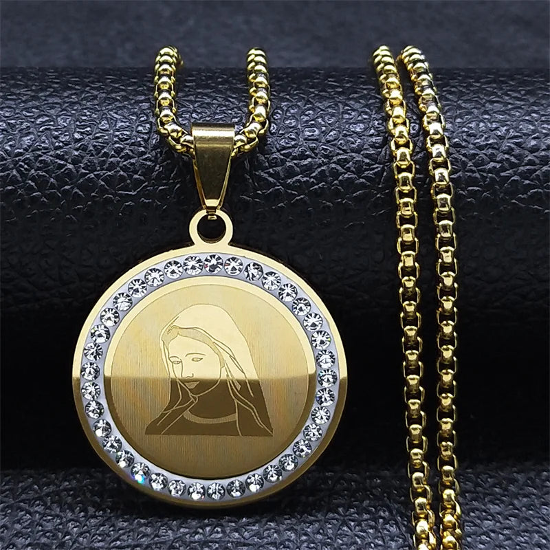 Virgin Mary Pendant Amulet - Necklace