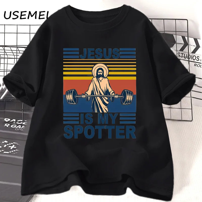 Jesus Is My Spotter - Fitness T-shirt