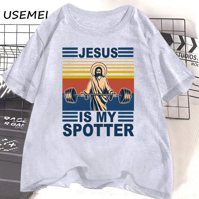Jesus Is My Spotter - Fitness T-shirt