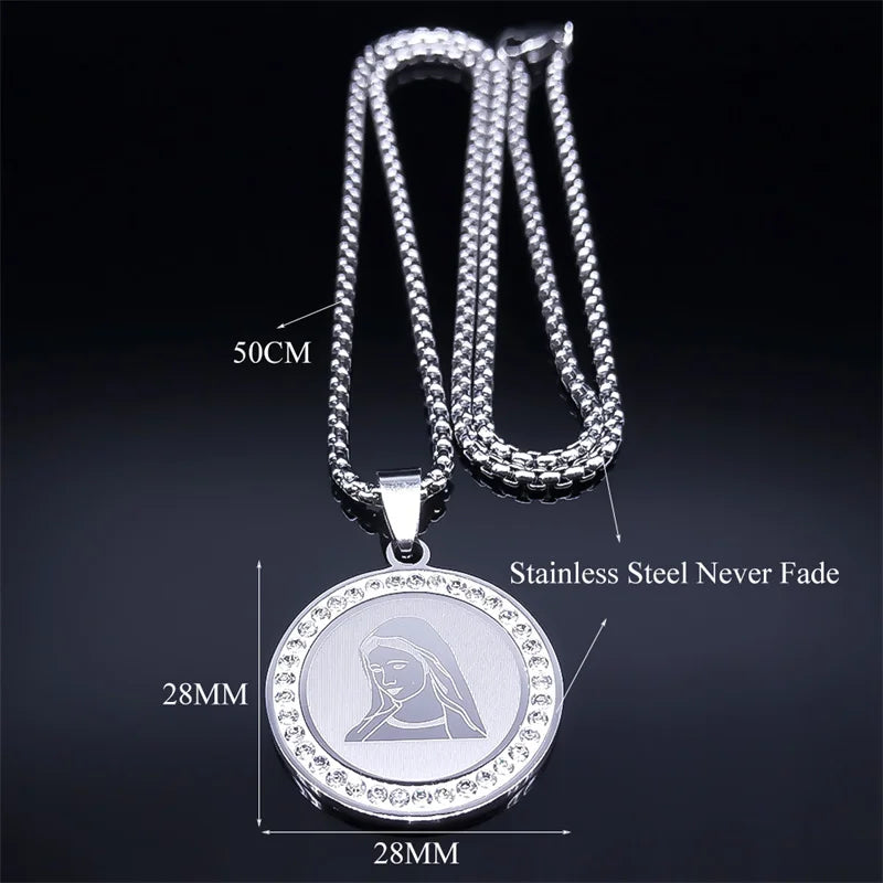 Virgin Mary Pendant Amulet - Necklace