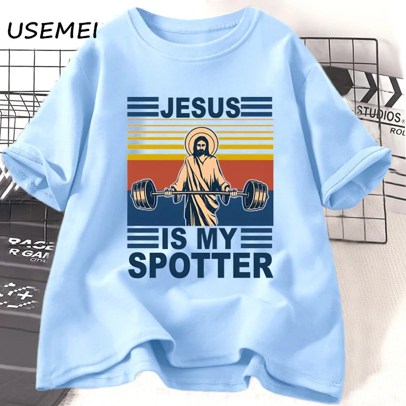Jesus Is My Spotter - Fitness T-shirt