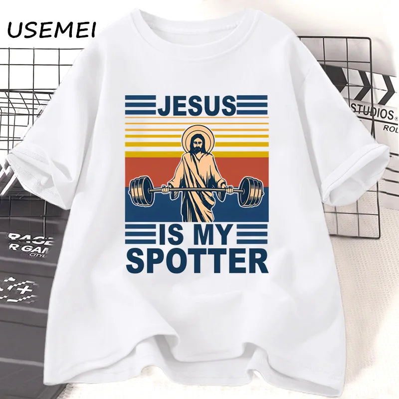 Jesus Is My Spotter - Fitness T-shirt