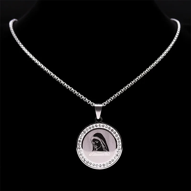 Virgin Mary Pendant Amulet - Necklace