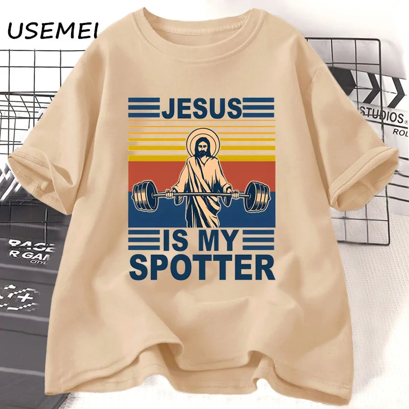 Jesus Is My Spotter - Fitness T-shirt