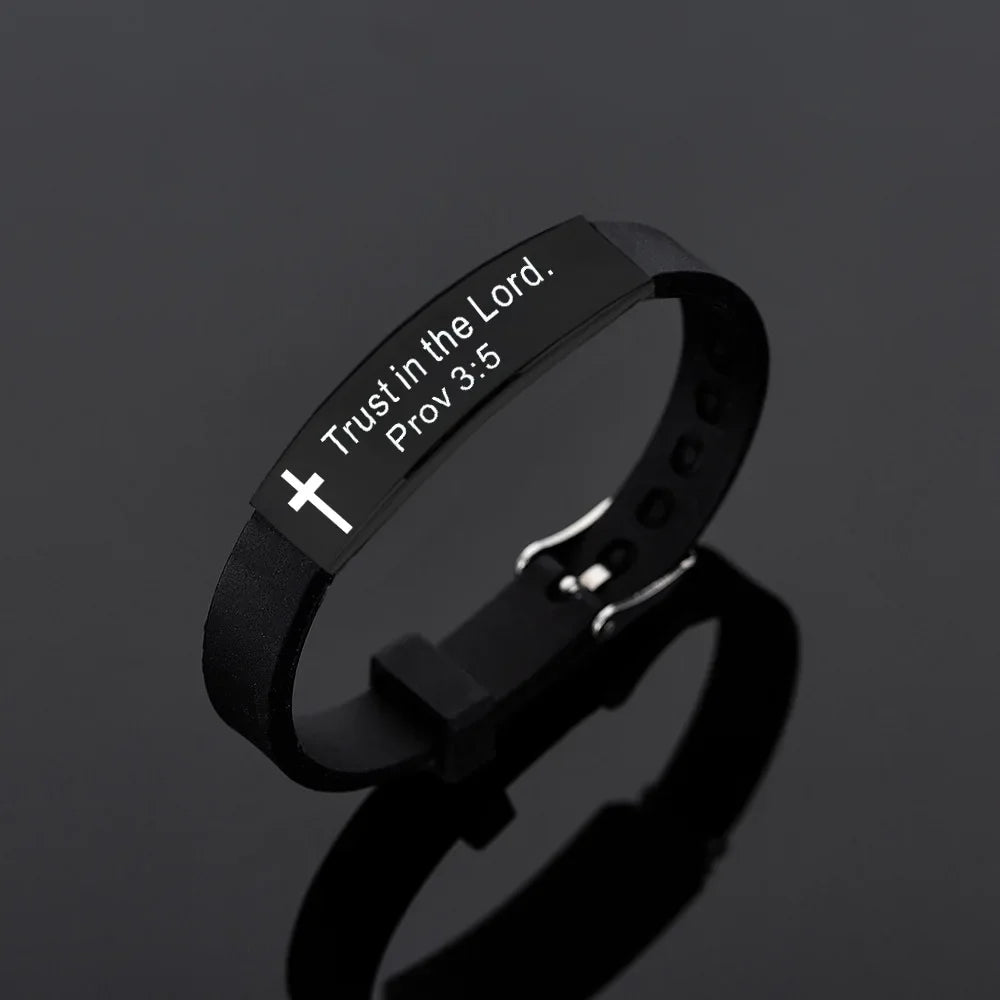Men's Black Cross & Verse - Bracelets
