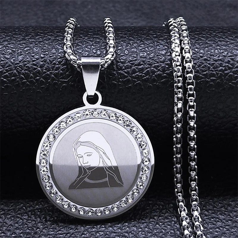 Virgin Mary Pendant Amulet - Necklace