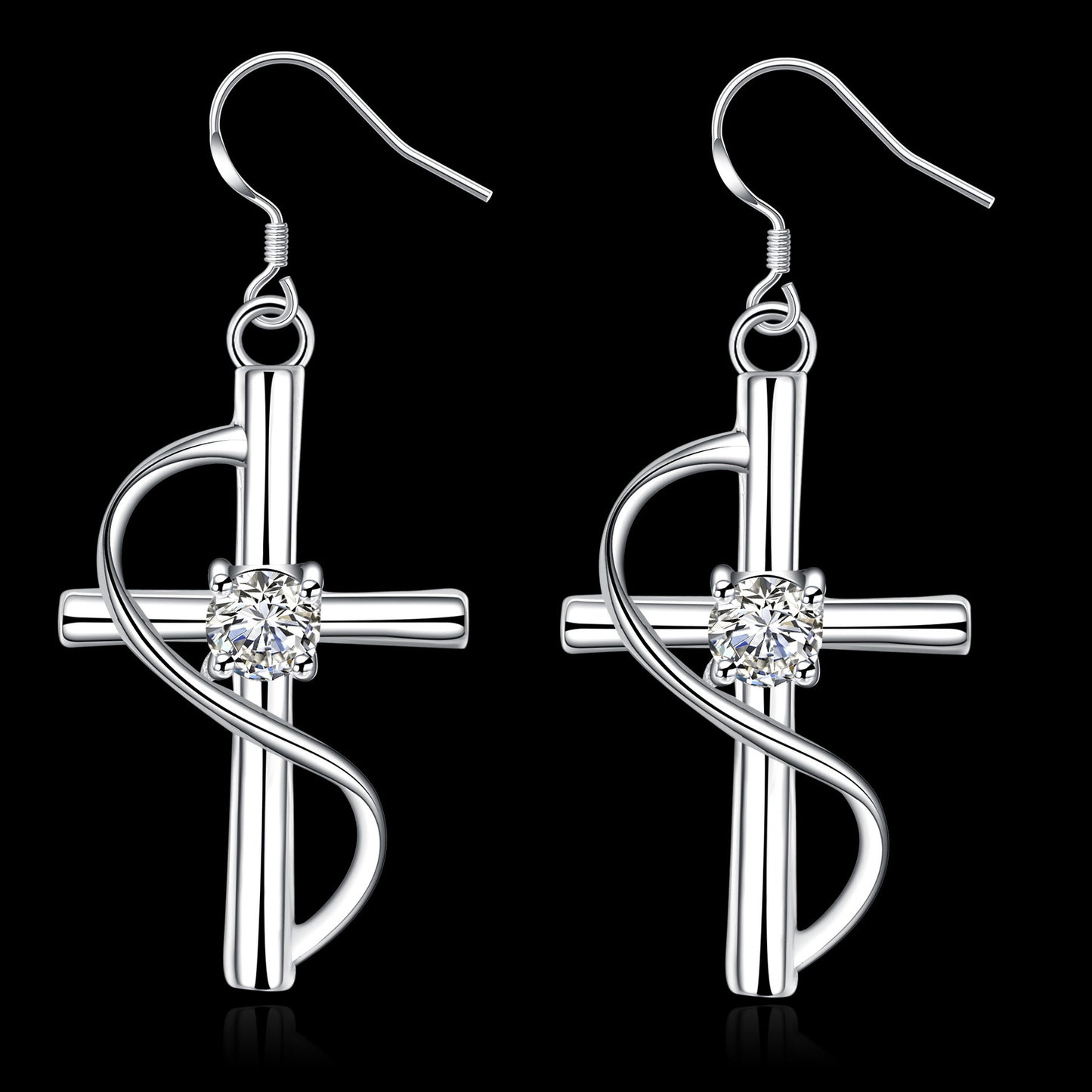 (New) Cross-border Popular Elongated Cross Earrings