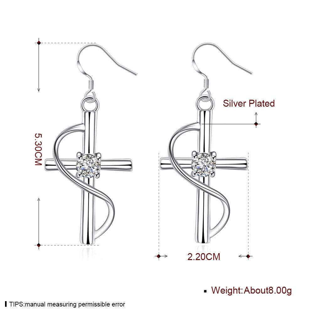(New) Cross-border Popular Elongated Cross Earrings