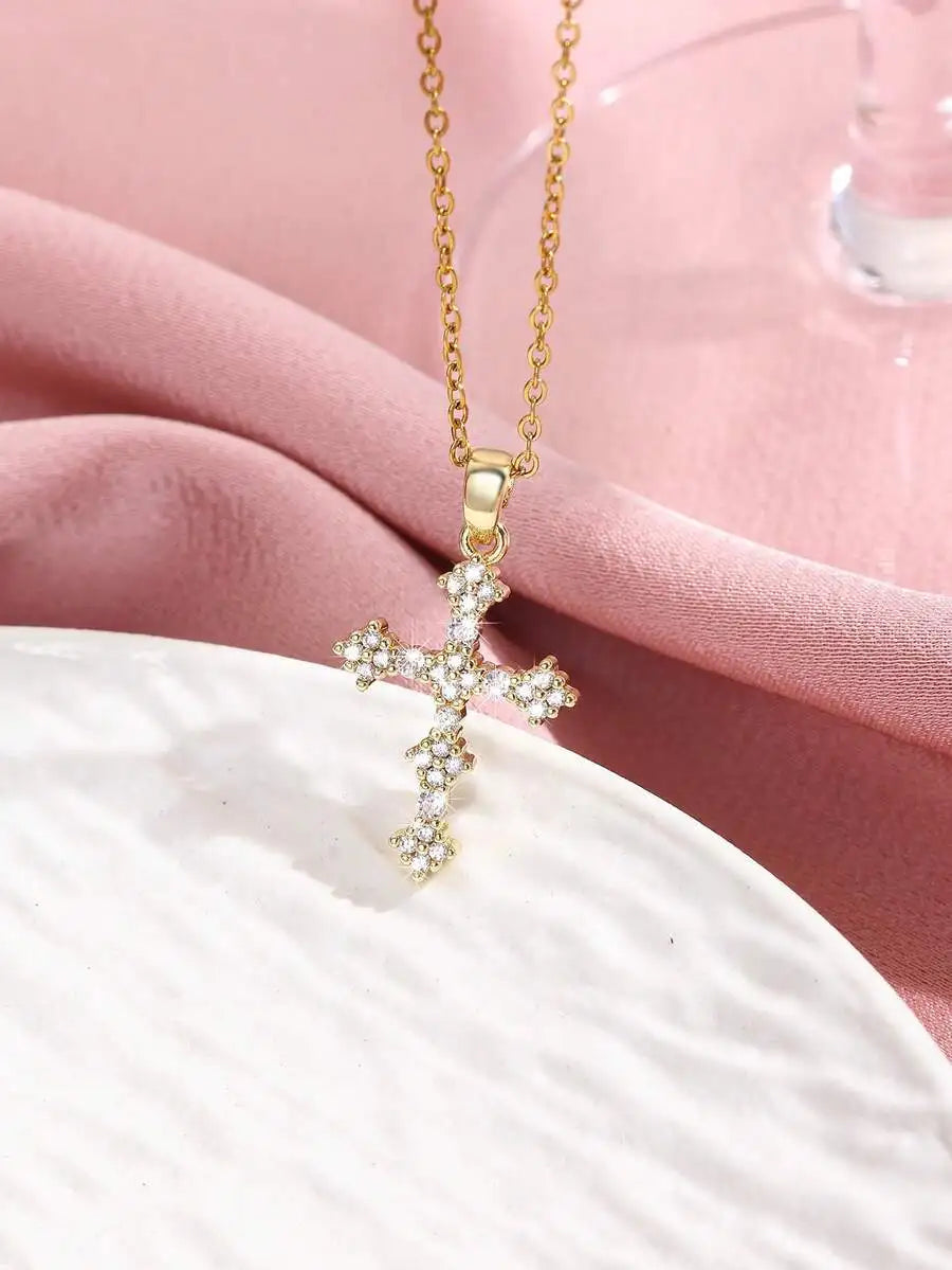Zirconia Cross Necklace
