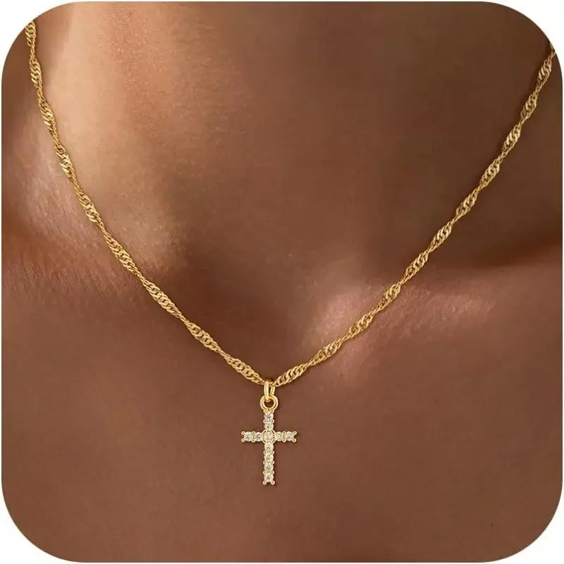 Gold-Plated Cross Necklace