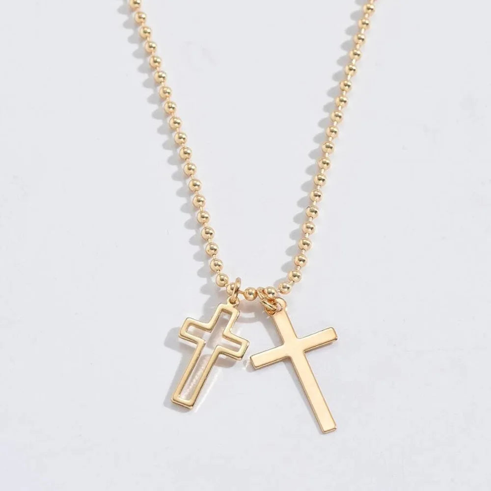 Double Cross Necklace