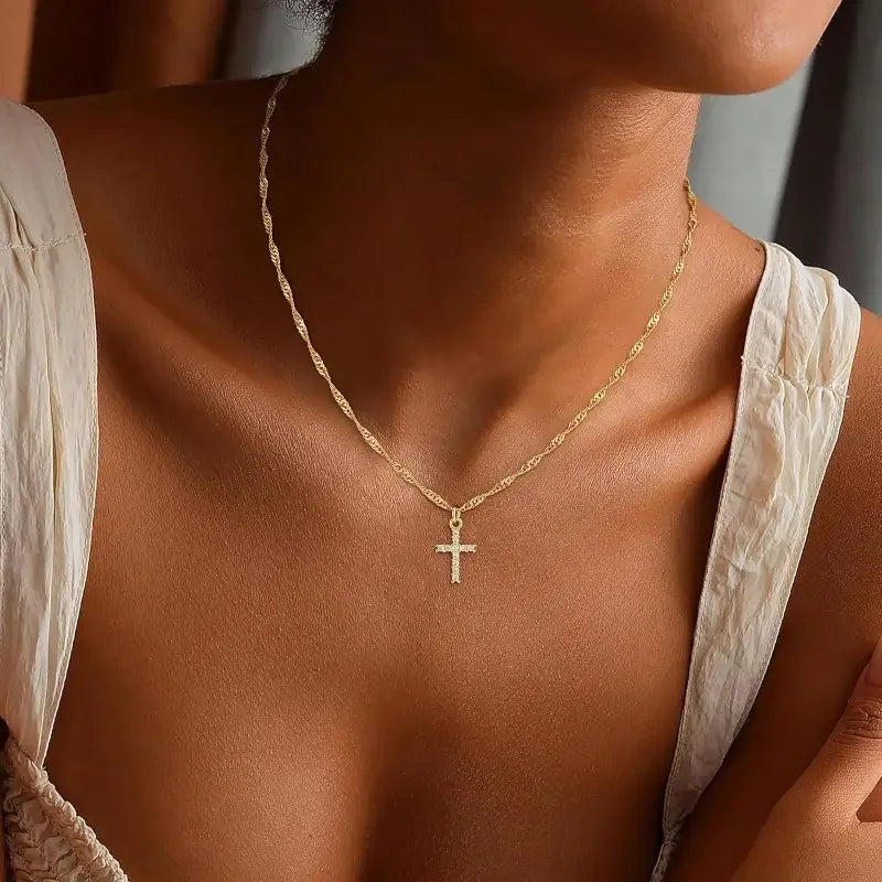 Gold-Plated Cross Necklace