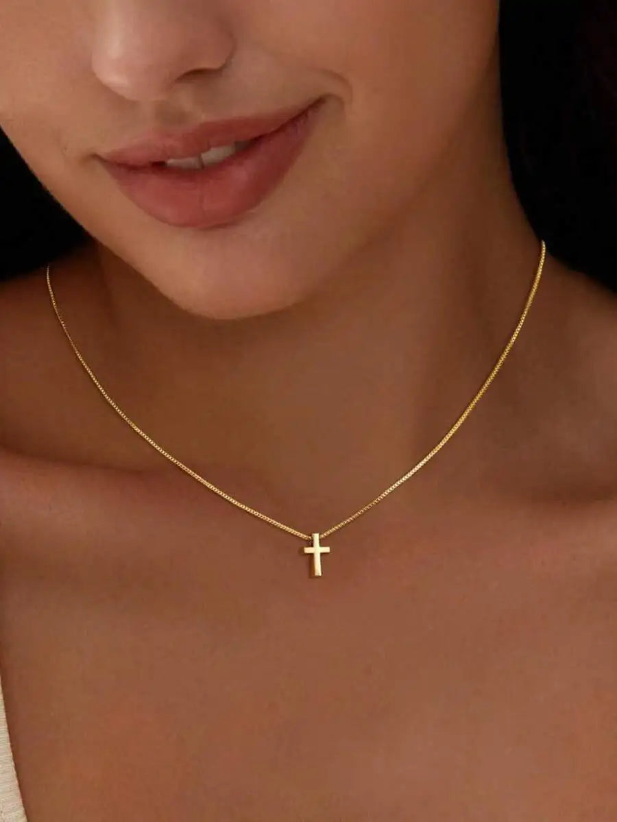 Delicate Gold Cross Necklace