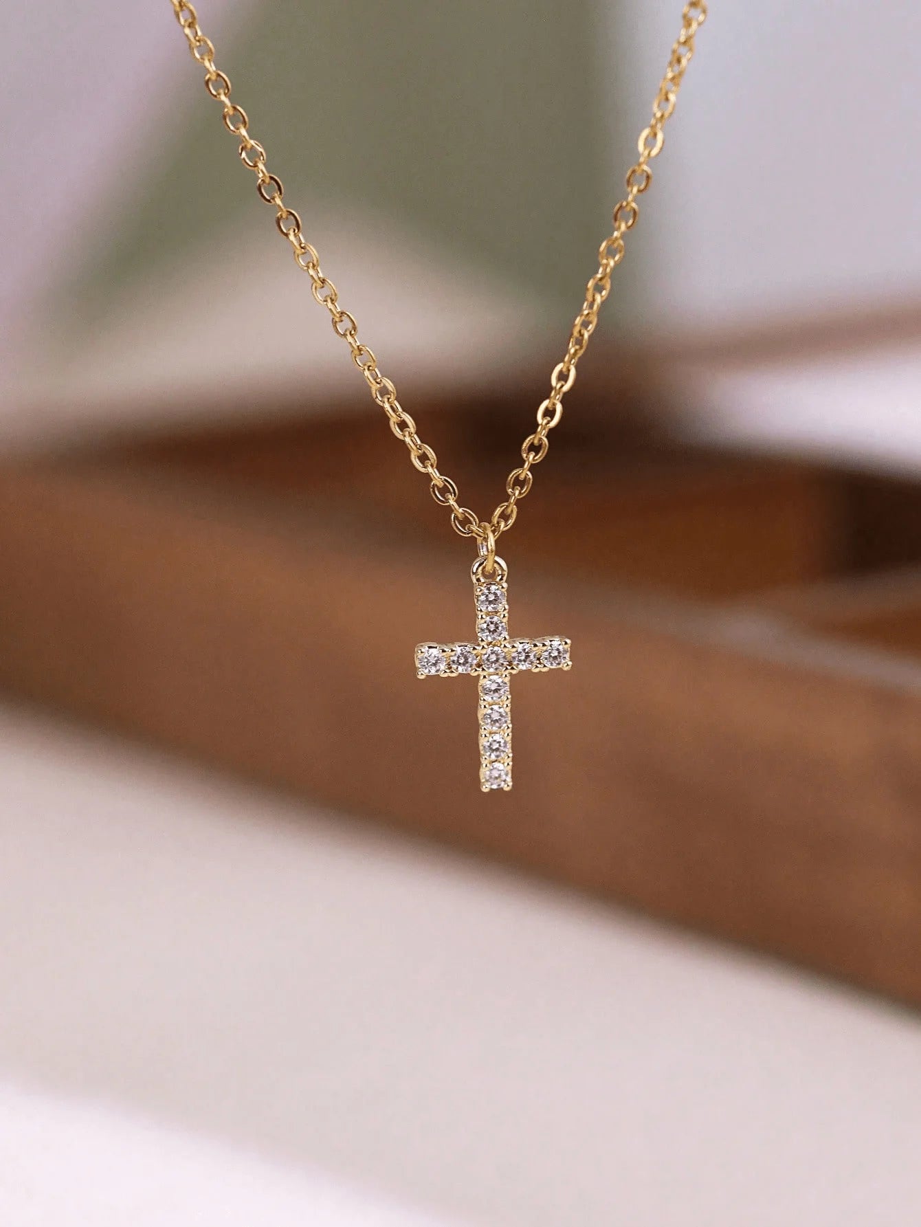 Zirconia Cross Necklace