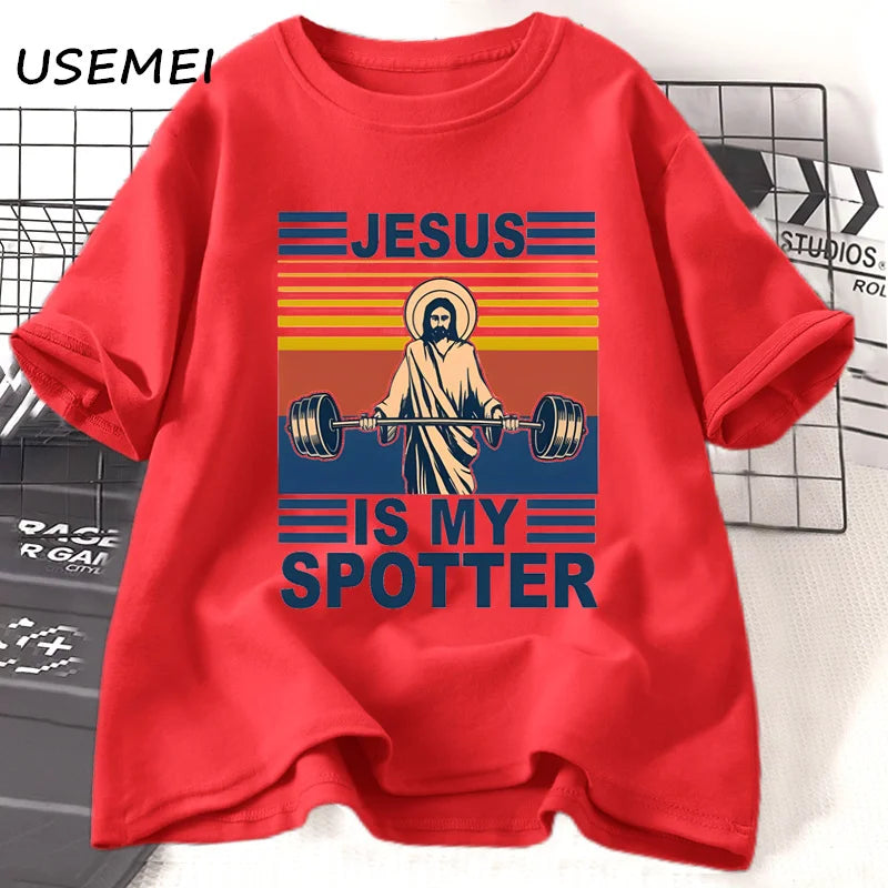 Jesus Is My Spotter - Fitness T-shirt