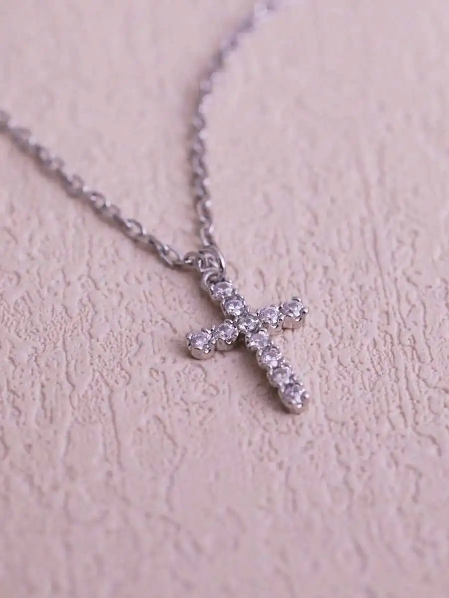 Zirconia Cross Necklace