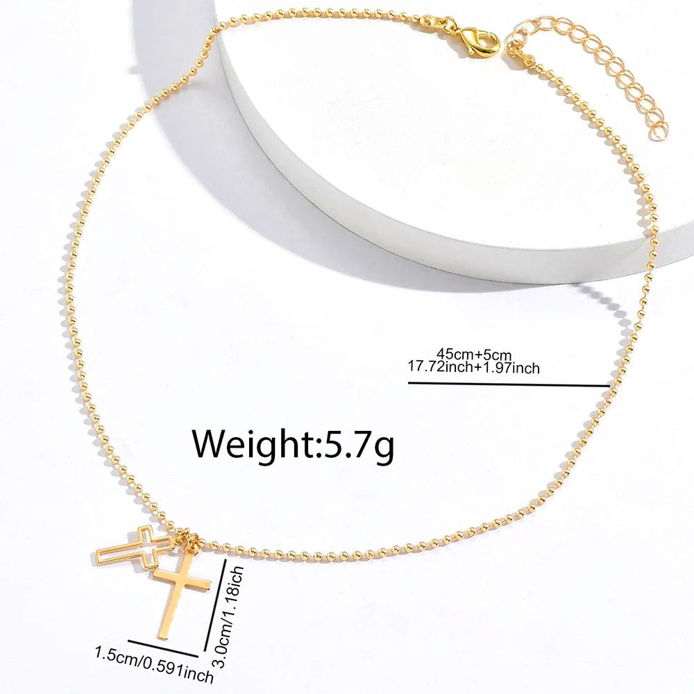 Double Cross Necklace