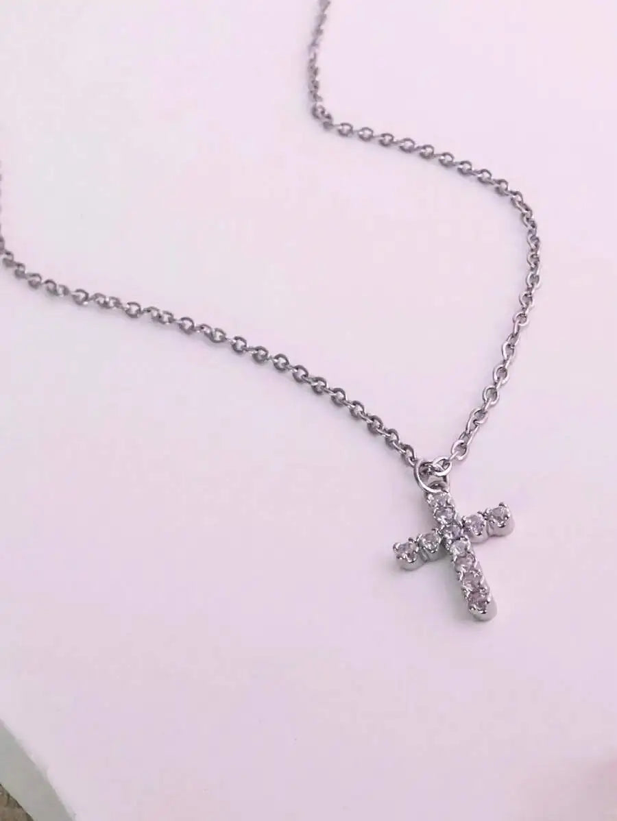 Zirconia Cross Necklace