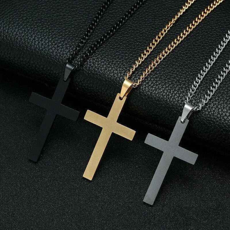Three-Color Cross Necklace Set