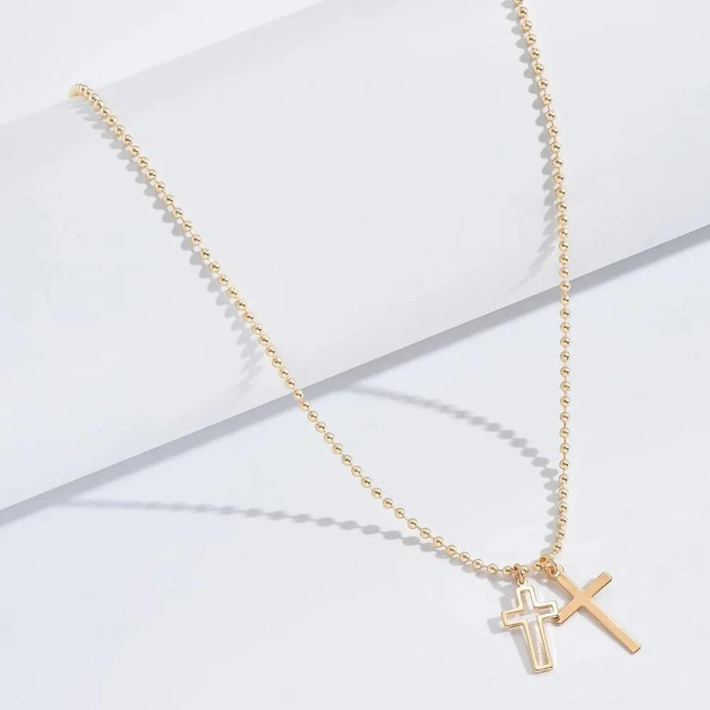 Double Cross Necklace