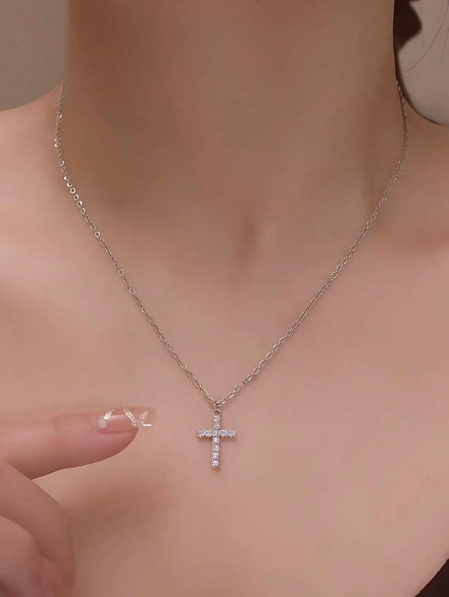 Zirconia Cross Necklace
