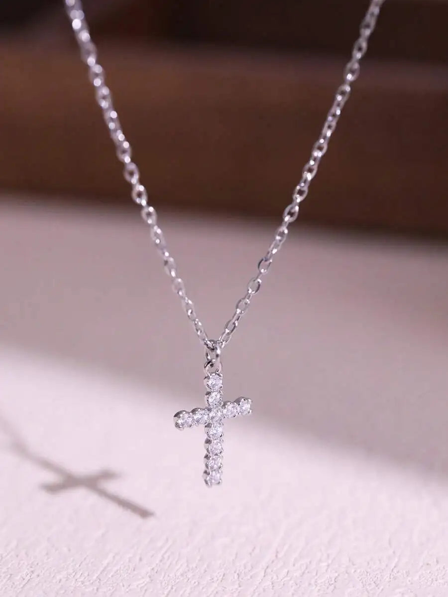 Zirconia Cross Necklace