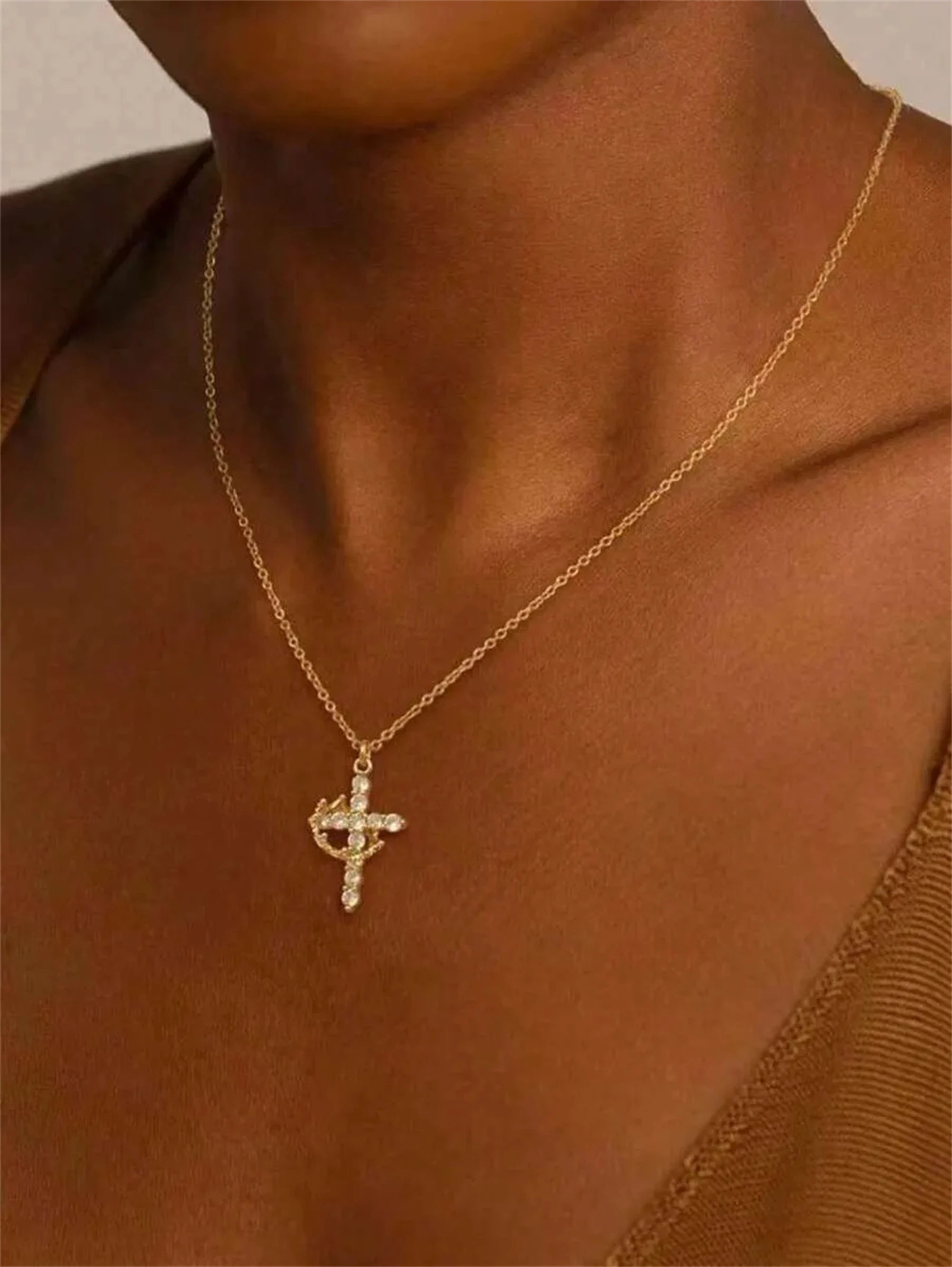 Crown Cross Necklace